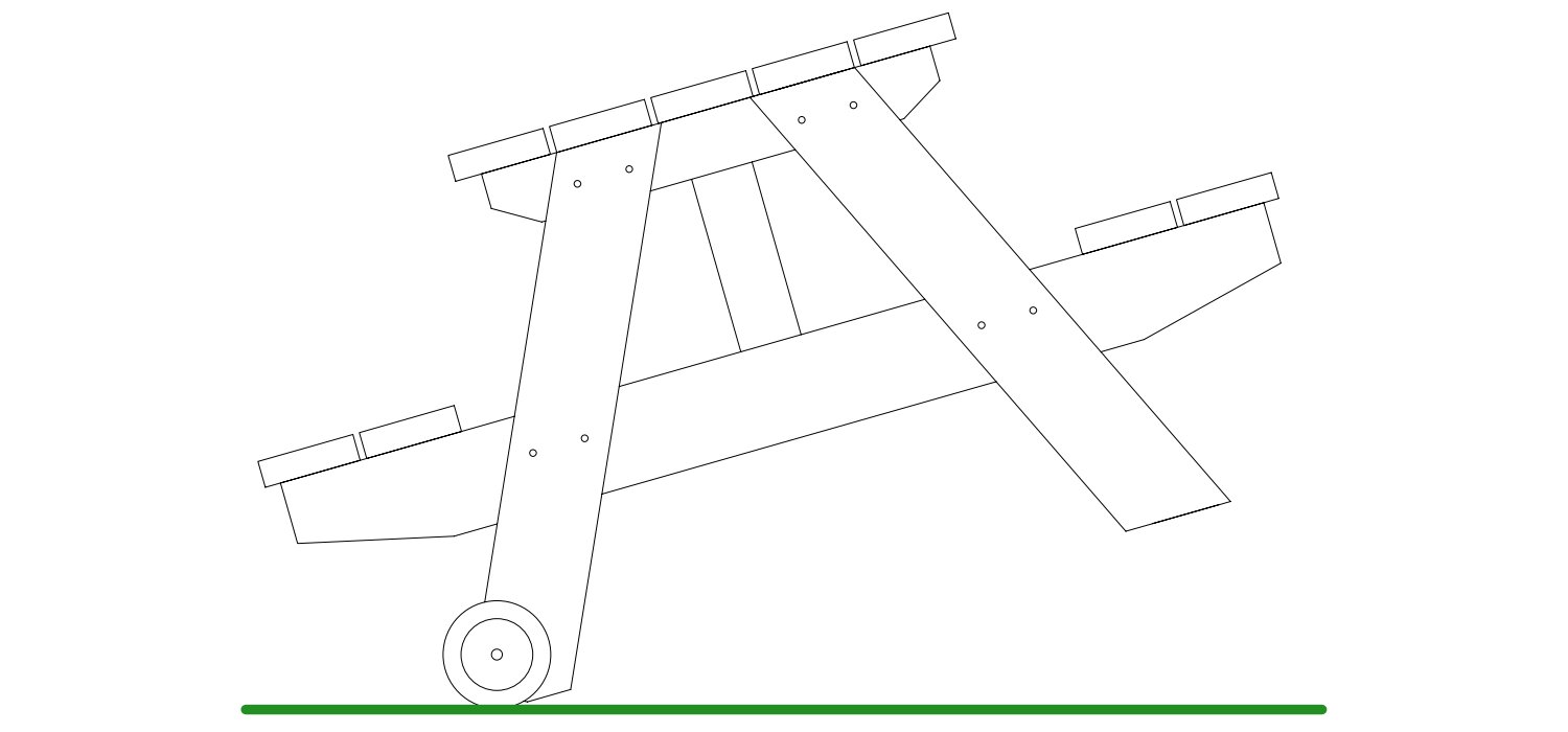 How The Picnic Table Wheels Work - Rolling Position
