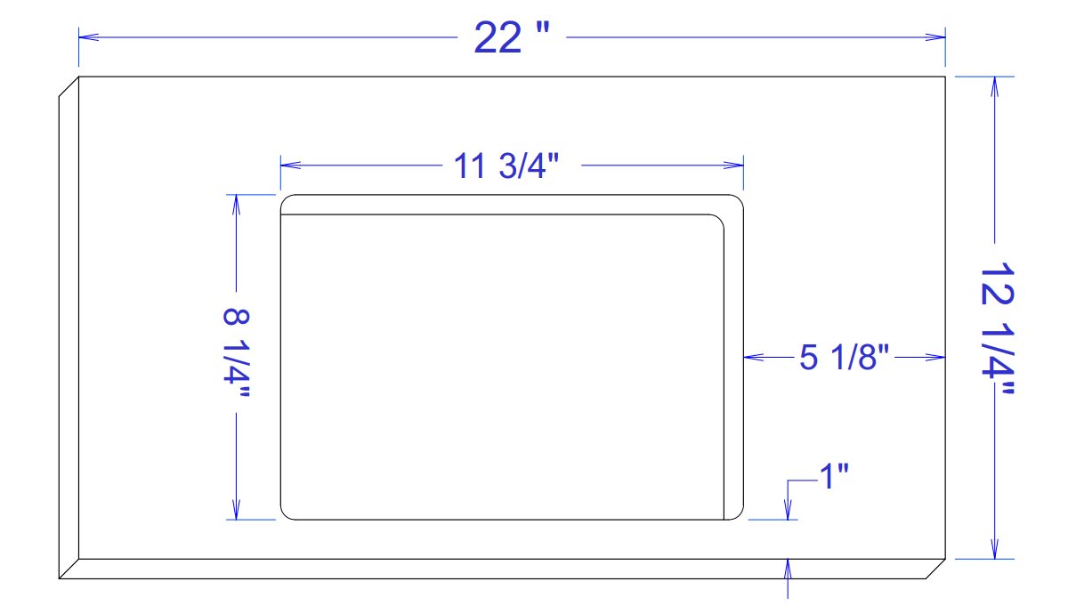 Router Table Parts Drawing - Top (Rear Section)
