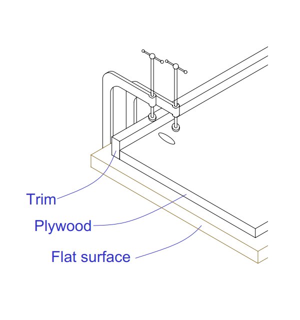 Assembly Drawing - Clamping the Trim Flush to Top